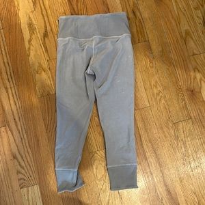 Grey cropped distressed Lululemon leggings